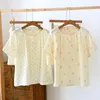 Ubranie domowe pullover z krótkim rękawem Tops z szortami z drukowaną piżamą dla kobiet wiosna i letnia bawełna