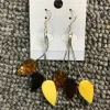 Boucles d'oreilles Yoowei New Baltic Amber Boucles d'oreilles pour les femmes Multicolore Teardrop Forme réelle Amber Natural Boucles d'oreilles Boucles d'oreilles