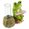 Vases 1 Set Of Glass Vase Multipurpose Clear Plant Tube Household Decor With Frog Statue Flower Pot Desktop Ornaments