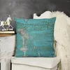 Pillow Rustic Wood With Bright Turquoise Paint Weathered And Aged To Perfection Throw Luxury Covers