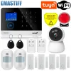 Kits W2B Home Security Alarm System Wifi GSM Alarm Intercom Remote Control Autodial 433MHz Detectors IOS Android Tuya APP Control