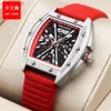 67 Carl Vinson Brand Men's New Barrel Shaped Hollow Waterproof Luminous Tiktok Mechanical Watch