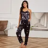 Pijamas femme sexy lingerie pamas pamas set noux en satin cami gilet avec pantalon nocturne pyjama fémme pijama mujer pj 240321