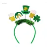 Party Supplies Adult Irish Hairband With Sequins Shamrock/Bowknot Glitter Powder Patricks Day Headband Carnival Hair Hoop