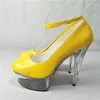 Chaussures de danse 15cm cm High talon chaussure jaune sexy modélisation de piste de piste de tentation club