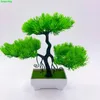 Dekorativa blommor Bonsai Simulation Plant Welcome Pine Plastic Fake Flower Green Wine Cabinet Bokhylla Hemdekorationsbitar