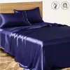 Tessuto in raso di fascia alta con lenzuolo matrimoniale set di lussuoso set di biancheria da letto set di coperchi per letto king size solido set di fogli di letti 240418 240418