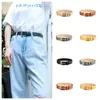 Cintos de cor sólida cor de couro PU Decoração de estilo coreano Mulheres jeans calças de calça fivela de fivela de cintura fina diariamente