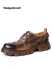 Casual Shoes Miękkie dno British British Cowhide Prace Low-Top Grube-Gole Setro Skórzanie Oxfords Cool Man Man Autumn Footwear