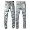 Designer maschile designer viola pantaloni in denim maschi jeans maschi pantaloni neri pantaloni di alta gamma di alta qualità motociclista strappato jean slim fit moto abbigliamento