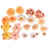 Decoratieve bloemen 20 pc's kunstmatige bloemenfeestje decor bruiloft decoratie gedroogde ornamenten polyester hoofden klein voor ambachten cake