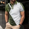 Herren 3d Luxusdruck bequemer Alltagsgolfmenschen Reißverschluss Shortsleeved Polo Shirt 240401