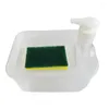 Liquid Soap Dispenser en Scrubber Holder met sponshandige vaatwaspomp keukengerei reinigingsgereedschap