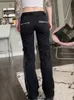 Yangelo Dark Punk Y2k grunge basse taille emo jeans centre commercial gothique gothique patchwork noir électro pantalon mode streetwear alt vêtements 240321