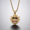 Pendant Necklaces Hip Hop Claw Setting CZ Stone Bling Iced Out Cool Cartoon Character Pendants For Men Rapper Jewelry Gift