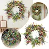 Dekorativa blommor Daisy Lavender Floret Wreath Artificial Flower Plant Restaurant Wall Wedding Decor Festival Garland hängande dörr hem