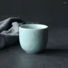 Tumblers 6pcs longquan celadon handwerk gesneden huishouden woonkamer theekopje keramische theeset accessoires waterkok water mok porselein theeware