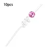 Copas descartáveis palhas 10 PCs Mini Silver Discos Ball Straw Party Decorações