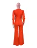 Elegant Spring Style Women's European and American Style V-Neck Long Sleeve Jumpsuit Perfect for Office or Casual Wear