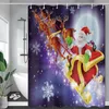 Занавески для душа рождественская занавеска для ванной комнаты праздничный декор стиль рождественский стиль с узором Санта-Клауса для спальни