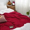 Couvertures tricotées de châle de châle de bureau simple couleur de couleur solide de canapé domestique élégant ou voyage de sommeil en voiture et el