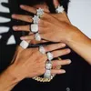 Dongsheng Jewelry Fashion Hip Hop Cross Pierścień dla mężczyzn i kobiet Universal Ice Out Moissanite Diamond Custom Pierścień