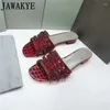 Kapcie włoska marka damskie kryształowy letni otwartym palca rhinestone Diamentowe buty sukienki slajdy plażowe klapki klepie kobiety