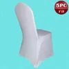 Pokrywa krzesła statek z FR 5PCS Stretch Elastic Universal White Spandex na wesela Party Bankiet El Lycra Fabric