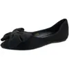 Casual Shoes Large Size Women's Spring 2024 Pointed Shallow Mouth Flat Black Bow Ballet 33-46