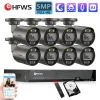 Système Kit de caméra de surveillance vidéo HFWVision 8CH NVR Sécurité Caméra Système 5MP CCTV POE CAMERA KIT