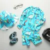 Set Toddler Swaidwwear Shark Dinosaur Swimsuit Boy One Piece avec chapeau