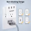 Radio Lencent 2 Pack Us Multi Plug Outlet Extender with 3 Outlets 3 Usb Ports 3side Widely Spaced Wall Charger for Home Office