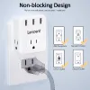 Radio Lencent 2 Pack US Multi Plug Outlet Extender z 3 punktami sprzedaży 3 porty USB 3 -BIDE szeroko rozstawiona ładowarka ścienna do biura domowego