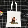 Shopping Bags Supermarket Polyester Harajuku Shopper Bag Japan Series Canvas Tote Ladies Handbags Foldable Ecobag