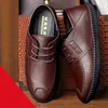 Casual Shoes Four Seasons Business Mens Work Leather Men's Breattable Non-Slip Man Driving Flat