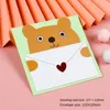 Presentförpackning 6st vikta välsignelser tack kuvert björn ins tecknad gratulationskort söt dekoration brevpapper