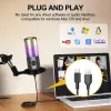 Microphones RVB Enregistrement microphone avec micro au condenseur ARM / USB articulé avec trépied pour le podcasting de jeu streaming youtube