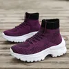 Fitness Shoes Meias Sneakers Women Plataforma High Top Ladies 2024 Theando ao ar livre Brincável Brinco de outono para caminhar