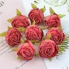 Decoratieve bloemen 10 pc's/pak gesimuleerde rose thee bloemknoppen hoofden hoeden kleding boeketten handgemaakte kunstmatige kunstmatige