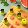 Baking Moulds 3Pcs/Lot Star Heart Flower Shape Vegetables Cutter Plastic Handle Portable Stainless Steel Fruit Cutting Die Kitchen Gadgets