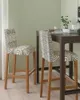 Chaves de cadeira retro medieval boho geométrico bar talhe elástico protetor de assentos de encosto curto para sala de jantar em casa