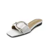 Dames slippers luxe designer lederen charmes sandalen kruis hielplatform slippers dames casuals mode schoenen 240328