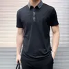 2024 Top grade Ice Silk Comfortable and Breathable Polo Shirt for Men's Short Sleeves Cooling and Breathable Fashion Business Letter Embroidery PRA m-3XL