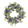 Decorative Flowers Mother's Day Decorations Summer Simulation Garland Small Fresh Green Leaves Purple Door Wreath Window Suction Cups