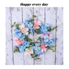 Decorative Flowers Hydrangea Christmas Wreath Spring 12 Inches Blue White Pink Artificial Summer Farmhouse Floral Flower All