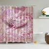 Shower Curtains European Flowers 3d Bathroom Curtain With Hooks Waterproof 180x240 Polyester Cloth Decoration Screen