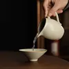 Koppar Saucers Beige Ru Porcelain Bamboo Hat Cup Ceramic Opening kan stödja Master Chinese Vintage Home Use