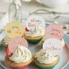 Fourniture de fête 10pcs Joyeux anniversaire Cupcake Toppers Gol