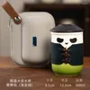 Muggar 300 ml kreativ keramisk panda kopp te mjölk kaffe mugg med täckfilter söta tecknad älskare födelsedagspresent för vän
