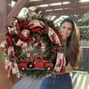 Decorative Flowers Red Wreaths For Front Door Rustic Christmas Reef Wreath Garland Decorations